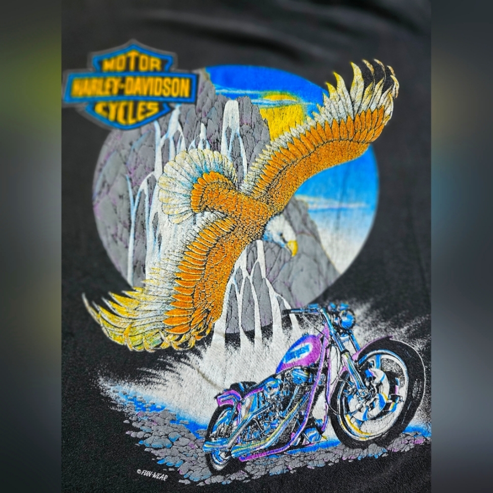 VINTAGE 1993 Harley Davidson Tshirt size XL Eagle